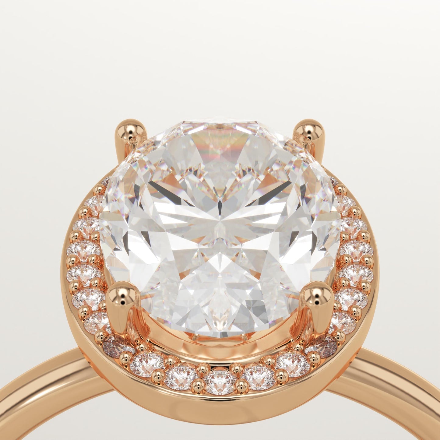 Oval Cut Halo Lab-Grown Diamond Engagement Ring