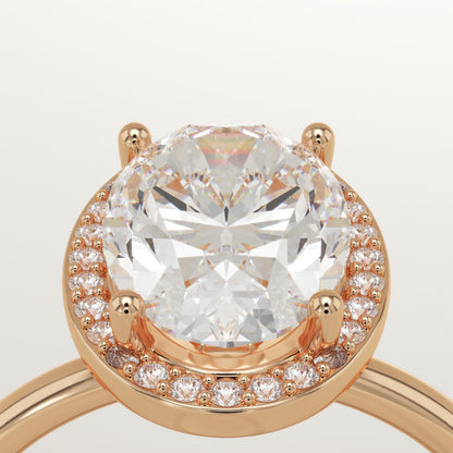 Oval Cut Halo Lab-Grown Diamond Engagement Ring