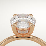 2.0 CT Oval Cut Hidden Halo Lab-Grown Diamond Engagement Ring