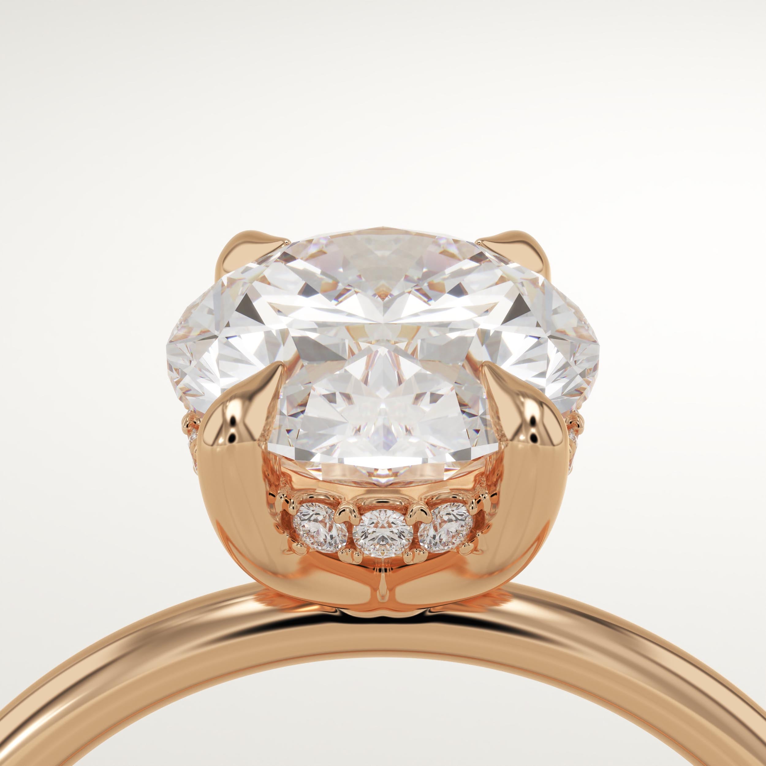 2.0 CT Oval Cut Hidden Halo Lab-Grown Diamond Engagement Ring