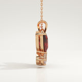 3.21 TCW Pear & Round January-Garnet Birthstone Necklace