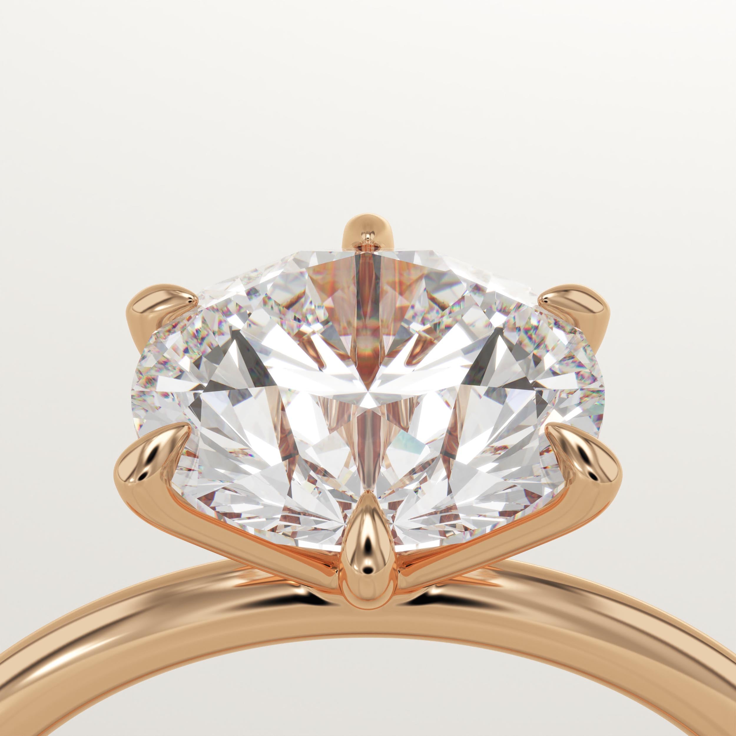 2.0 CT Round Cut Solitaire Lab-Grown Diamond Engagement Ring