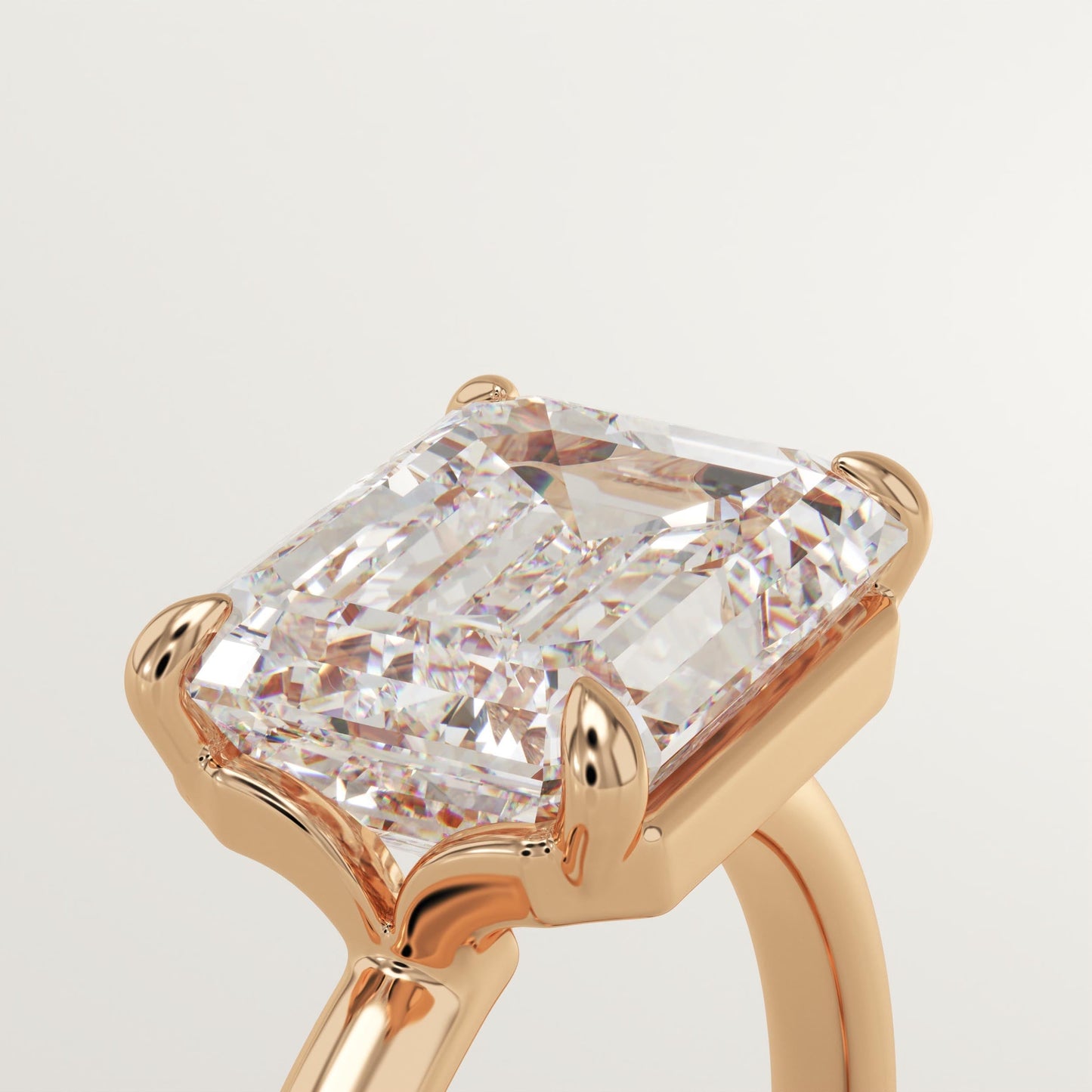 2 CT Emerald Cut Solitaire Moissanite Engagement Ring