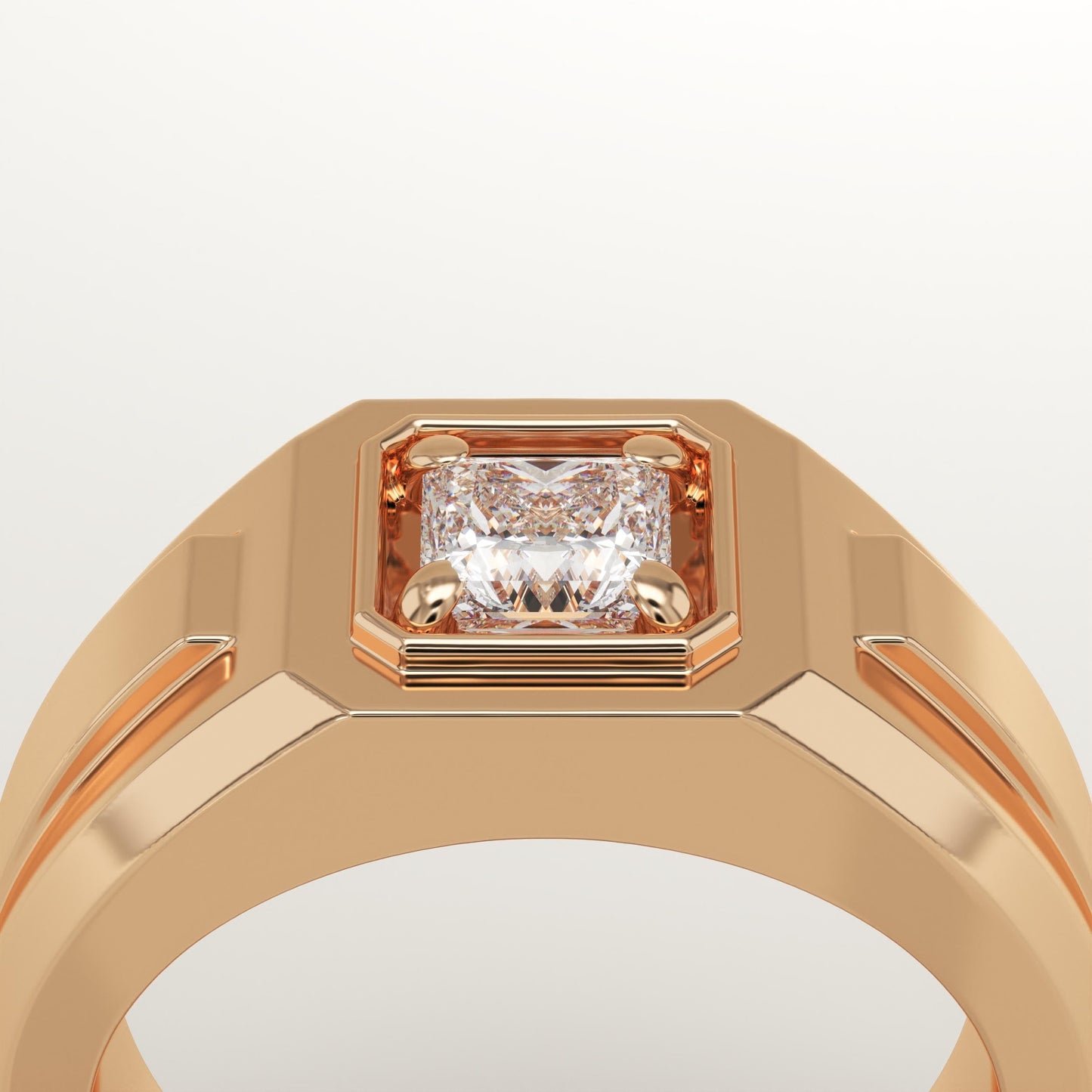 0.5 CT Princess Lab-Grown Diamond Solitaire Wedding Band For Men