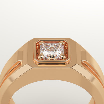 0.5 CT Princess Lab-Grown Diamond Solitaire Wedding Band For Men