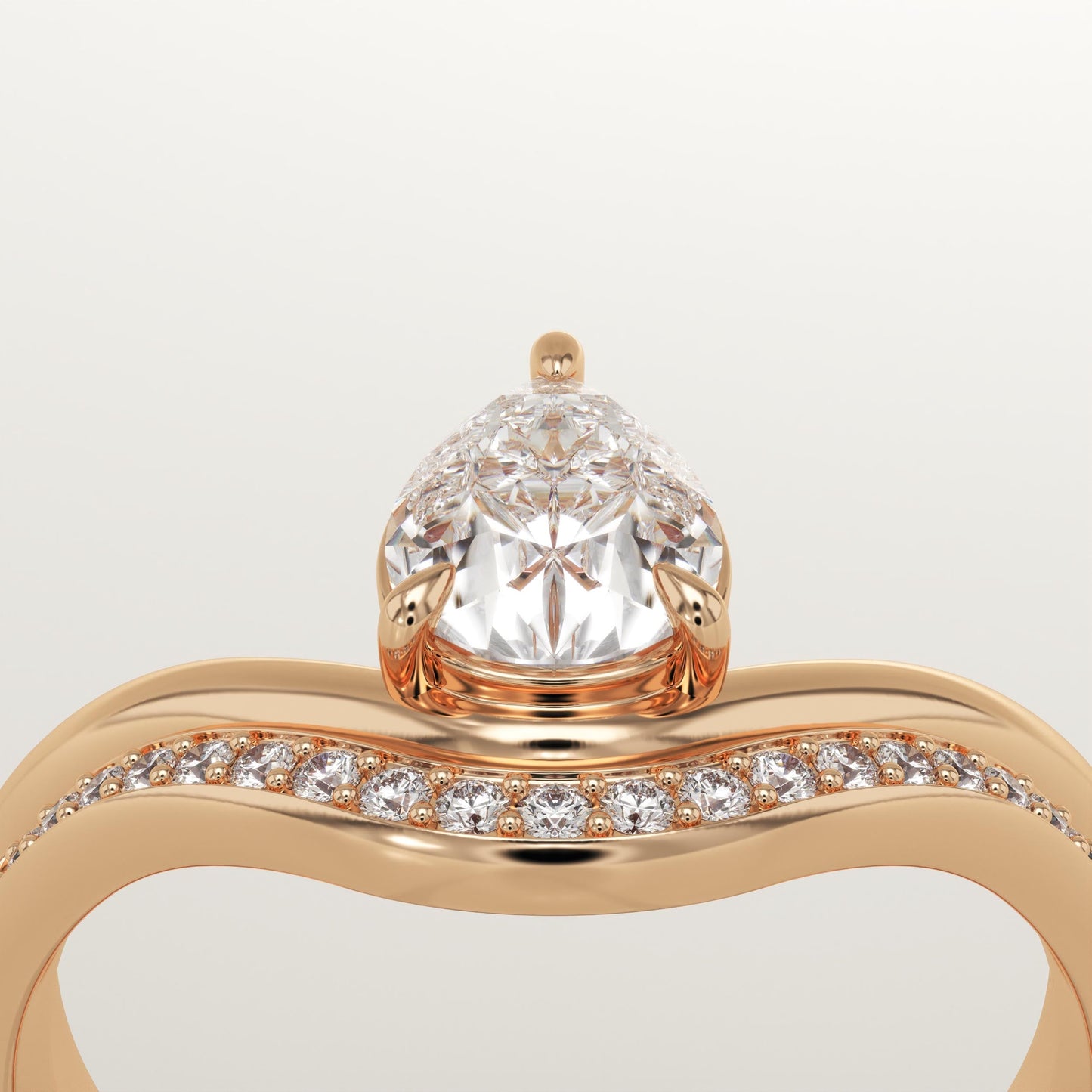 Pear Cut Solitaire Lab-Grown Diamond Bridal Set