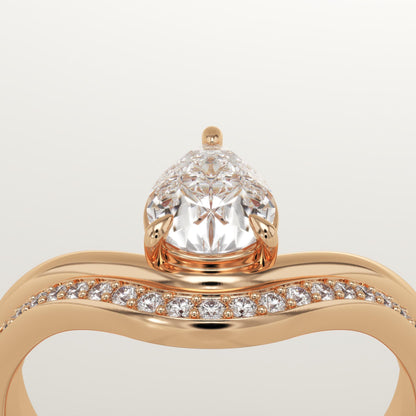 Pear Cut Solitaire Lab-Grown Diamond Bridal Set