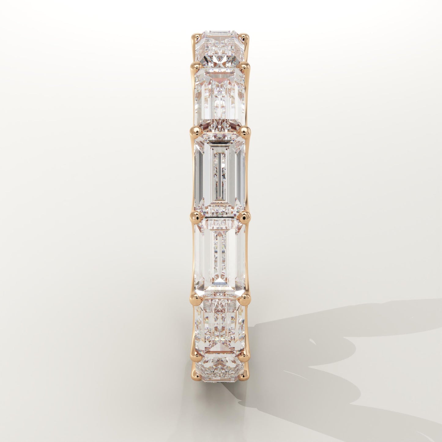 2.55 TCW Emerald Lab-Grown Diamond Full Eternity Wedding Band