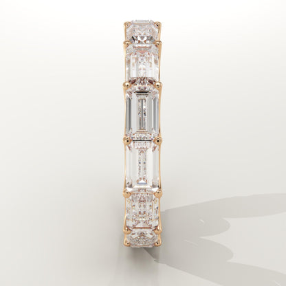 2.55 TCW Emerald Lab-Grown Diamond Full Eternity Wedding Band