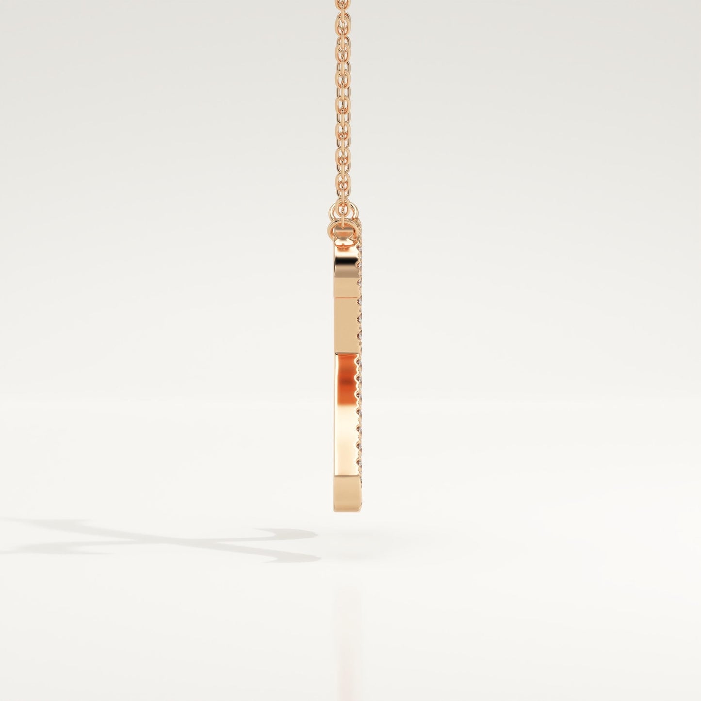 0.133 TCW Round Lab-Grown Diamond X Initial Necklace
