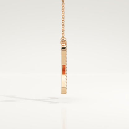 0.133 TCW Round Lab-Grown Diamond X Initial Necklace