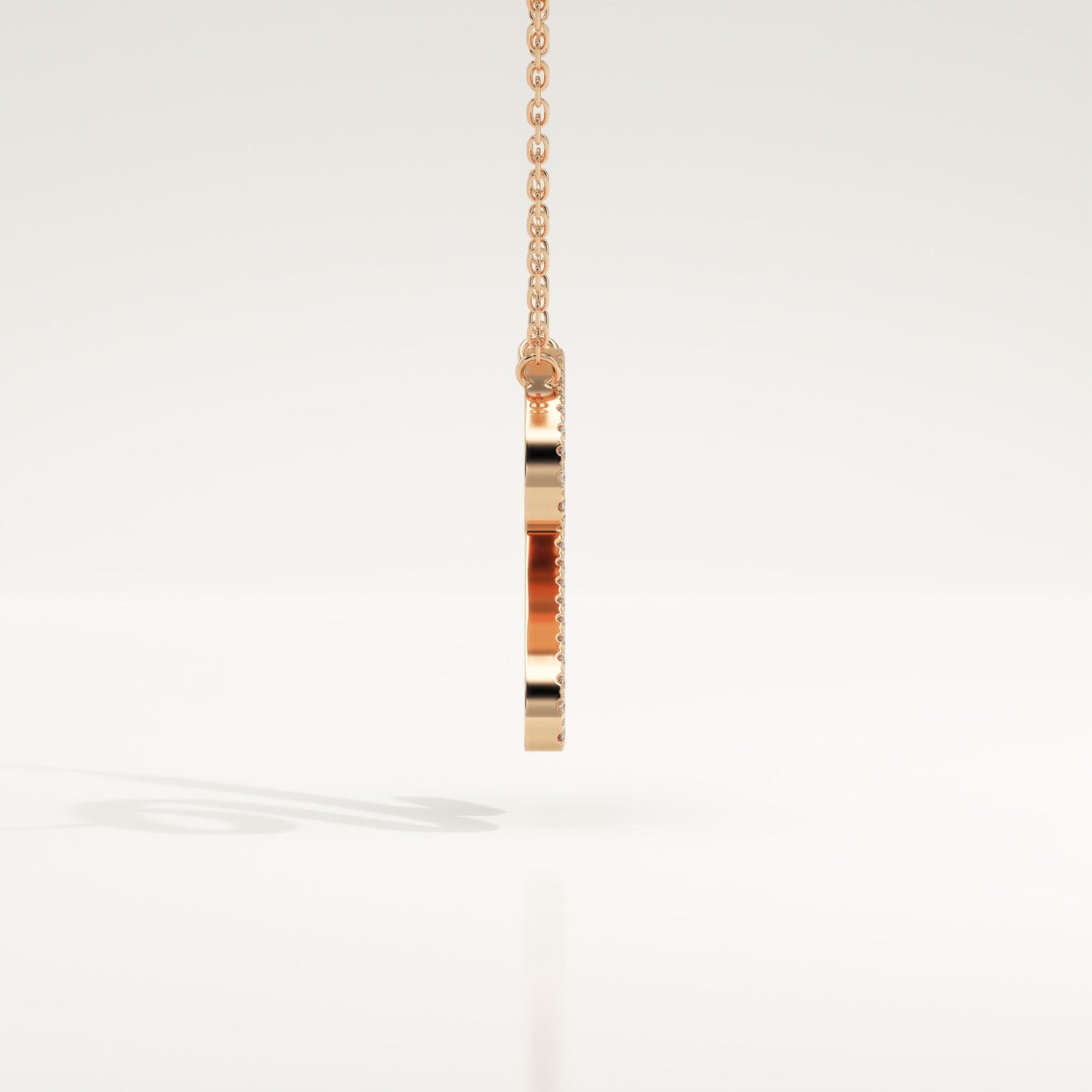 0.157 TCW Round Lab-Grown Diamond U Initial Necklace
