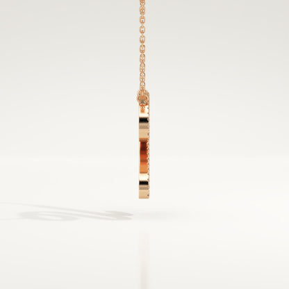 0.157 TCW Round Lab-Grown Diamond U Initial Necklace