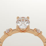 2.0 CT Oval Cut Dainty Pave Lab-Grown Diamond Engagement Ring