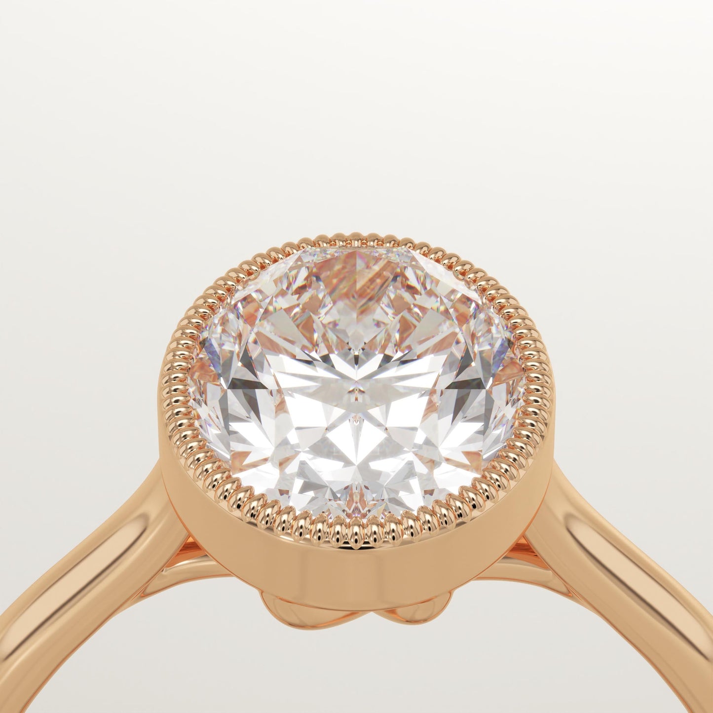 Oval Cut Bezel Lab-Grown Diamond Engagement Ring