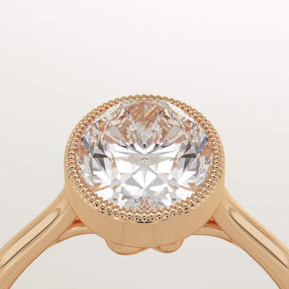 Oval Cut Bezel Lab-Grown Diamond Engagement Ring
