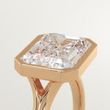 2.0 CT Emerald Cut Bezel Lab-Grown Diamond Engagement Ring