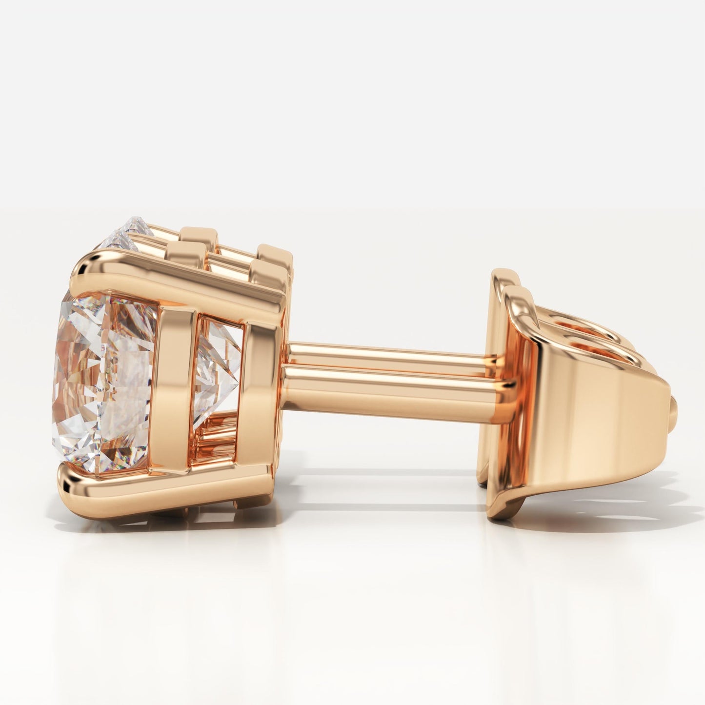 1 TCW Round Lab-Grown Diamond Stud Earrings
