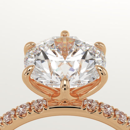 Round Cut Pave Lab-Grown Diamond Engagement Ring