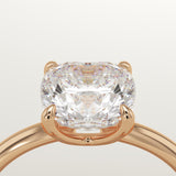 2.0 CT Cushion Cut Solitaire Lab-Grown Diamond Engagement Ring