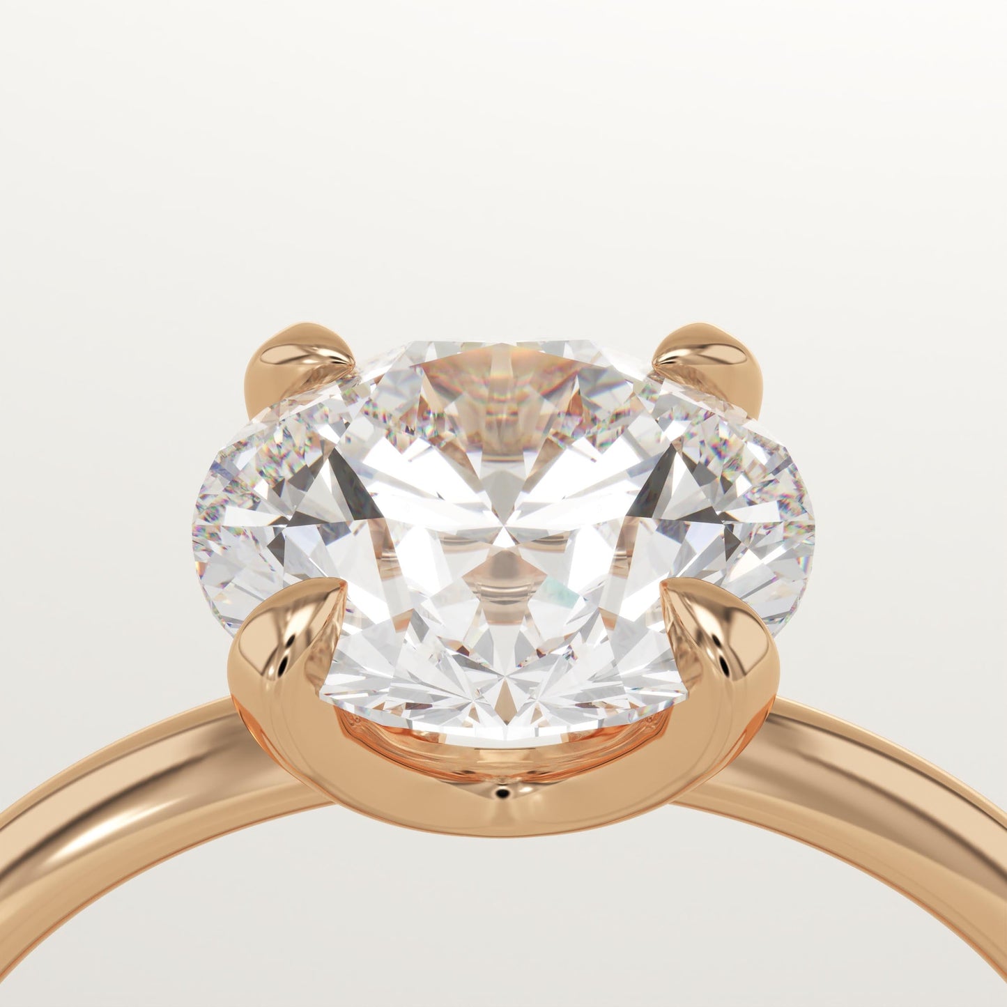 2 CT Round Cut Solitaire Moissanite Engagement Ring