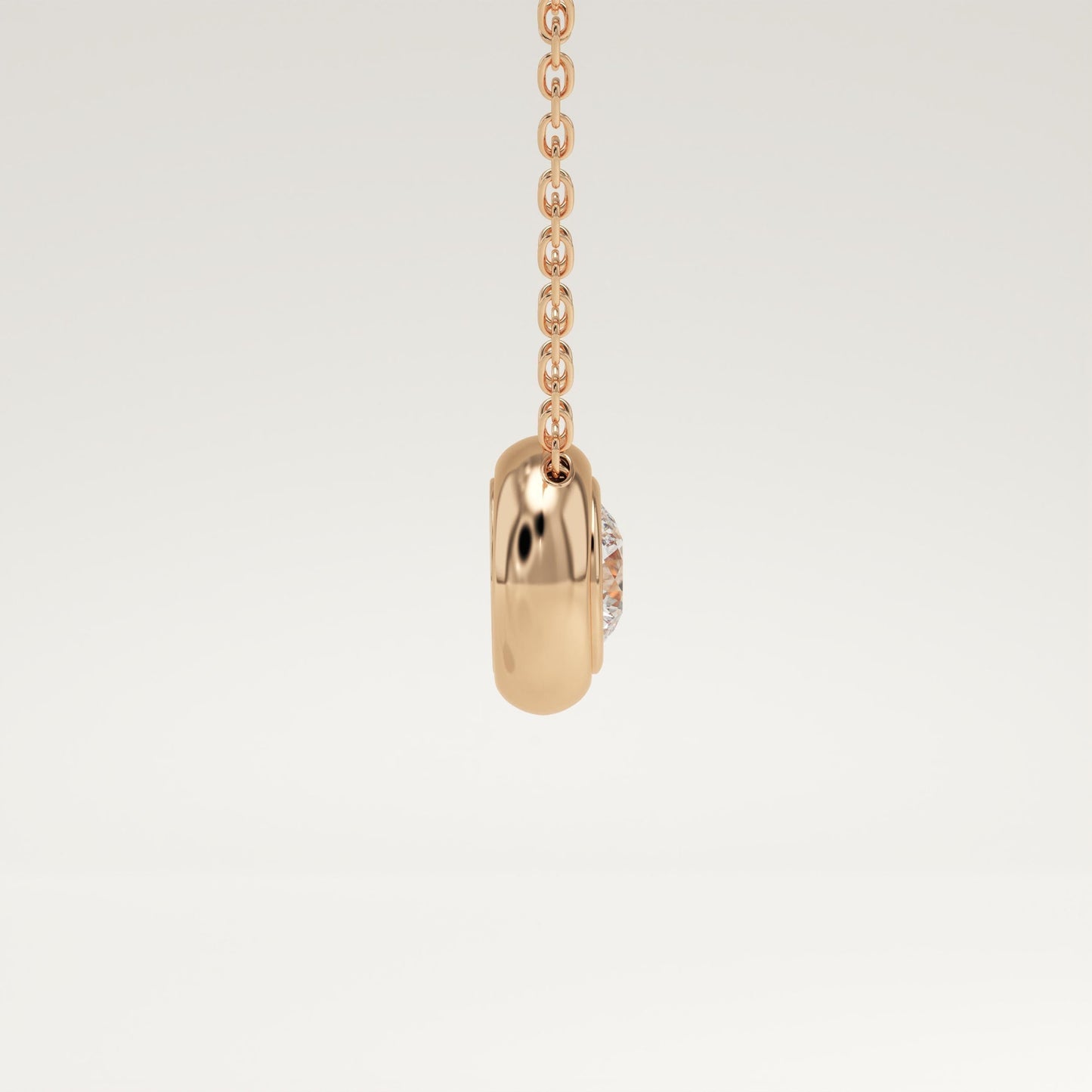 0.28 CT Round Lab-Grown Diamond Solitaire Bezel Necklace
