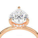 2.0 CT Pear Cut Hidden Halo Lab-Grown Diamond Engagement Ring