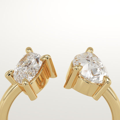 2 TCW Pear & Marquise Cut Toi Et Moi Lab-Grown Diamond Engagement Ring