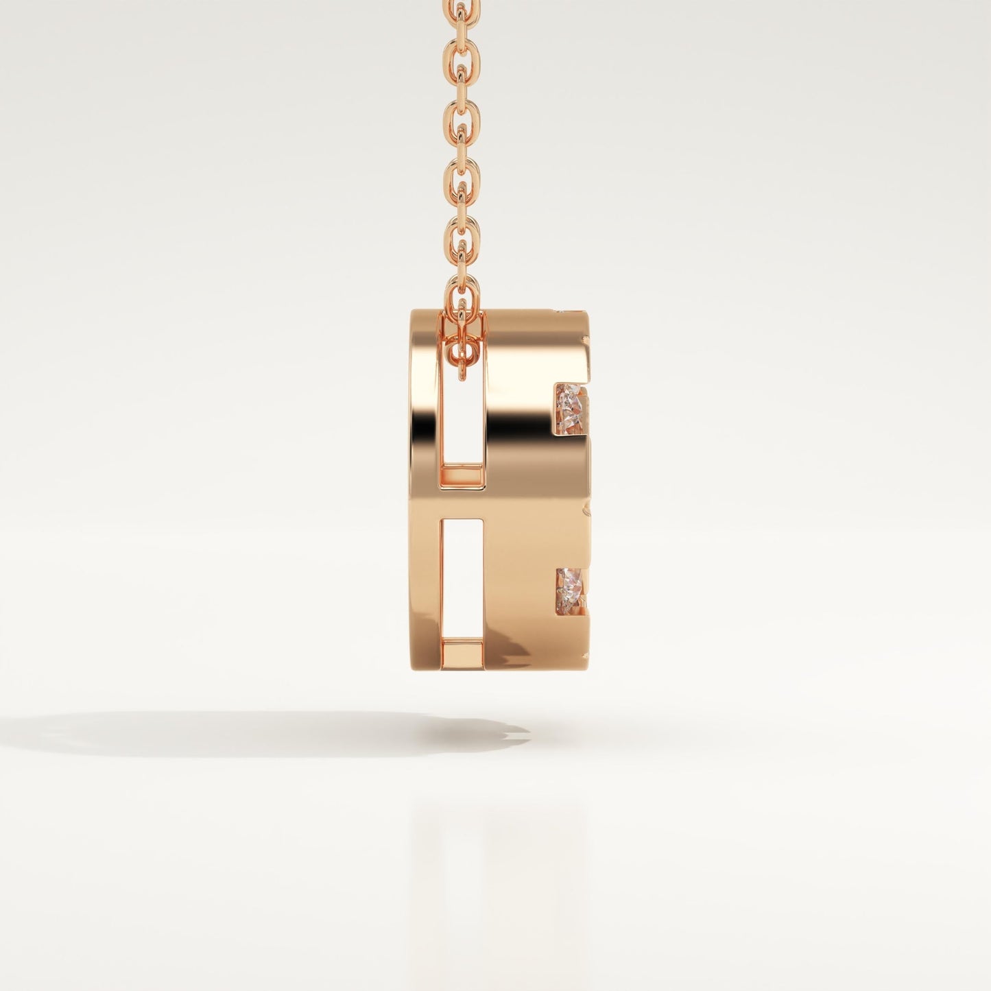 0.57 TCW Round Lab-Grown Diamond Circle Charm Necklace