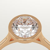 2.0 CT Oval Cut Bezel Lab-Grown Diamond Engagement Ring