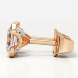 1 TCW Asscher Half Bezel Lab-Grown Diamond Stud Earrings