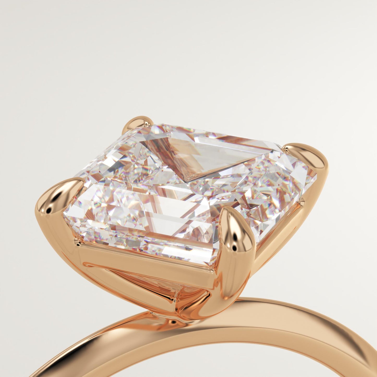 Asscher Cut Solitaire Lab-Grown Diamond Engagement Ring
