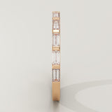 0.54 TCW Baguette Cut Lab-Grown Diamond Half Eternity Wedding Band