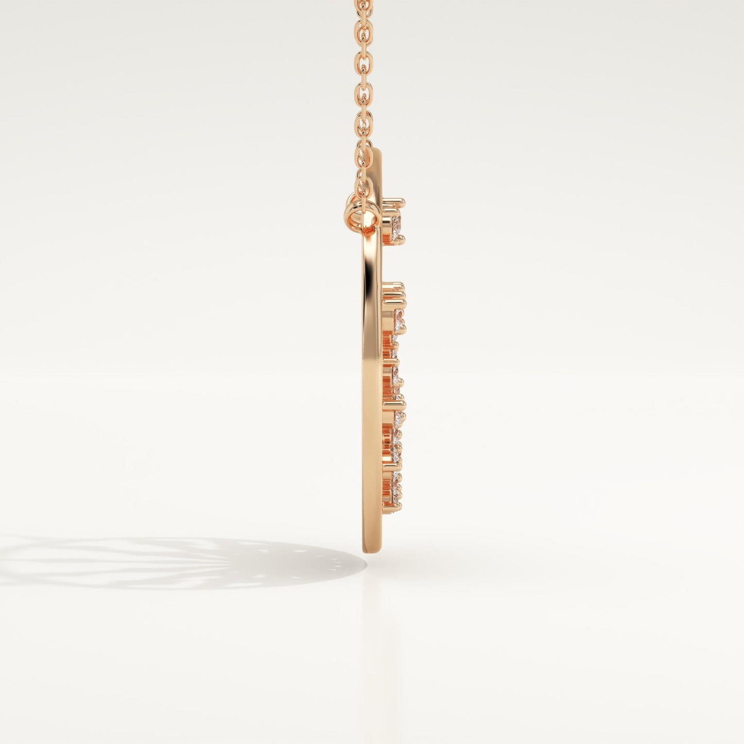 0.28 TCW Round Lab-Grown Diamond Charm Necklace