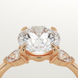 2.0 CT Round Cut Three Stone Lab-Grown Diamond Engagement Ring