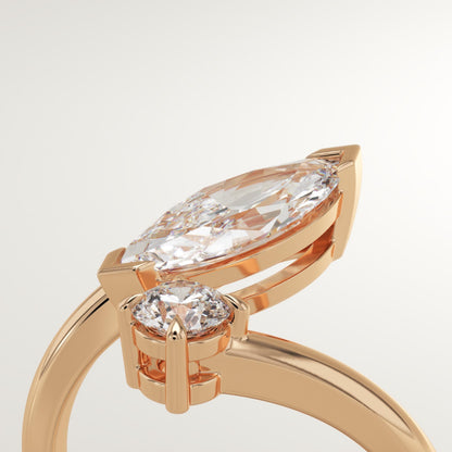 1.75 TCW Marquise & Round Cut Toi Et Moi Lab-Grown Diamond Engagement Ring