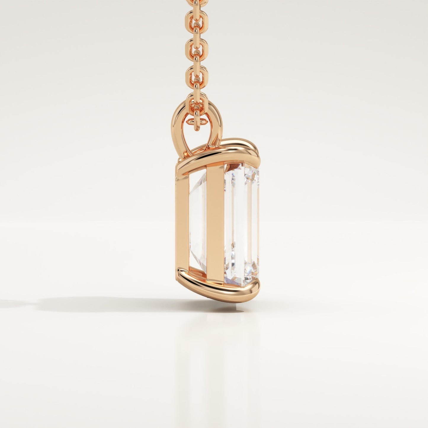 2 CT Emerald Cut Lab-Grown Diamond Solitaire Necklace