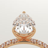 1.5 CT Pear Cut Pave Lab-Grown Diamond Engagement Ring