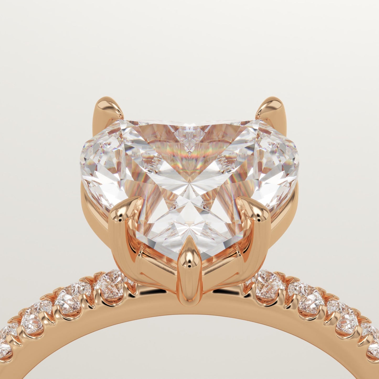 Heart Cut Pave Lab-Grown Diamond Engagement Ring