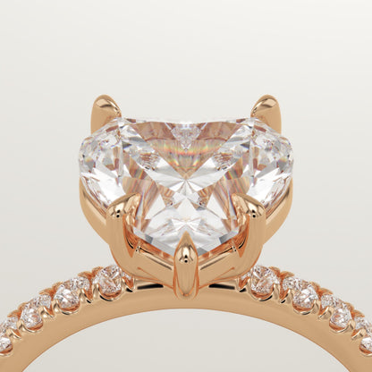 Heart Cut Pave Lab-Grown Diamond Engagement Ring