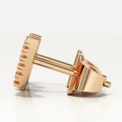 0.56 TCW Round Lab-Grown Diamond Lightning Stud Earrings