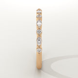 0.32 TCW Round & Marquise Cut Lab-Grown Diamond Half Eternity Wedding Band