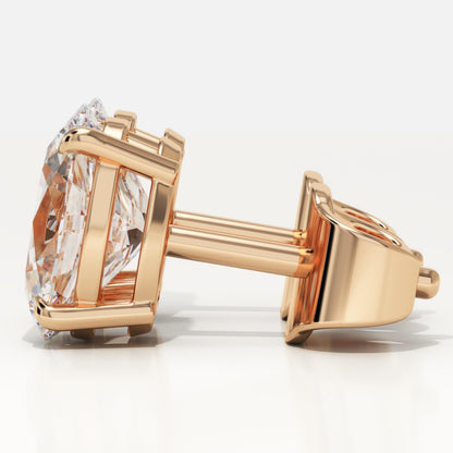 1 TCW Oval Lab-Grown Diamond Stud Earrings