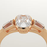 2.0 CT Cushion Cut Three Stone Half Bezel Lab-Grown Diamond Engagement Ring