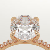 2.0 CT Oval Cut Pave Lab-Grown Diamond Engagement Ring