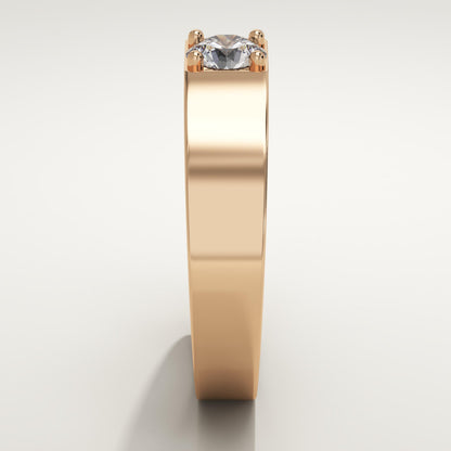0.47 CT Round Lab-Grown Diamond Solitaire Wedding Band For Men