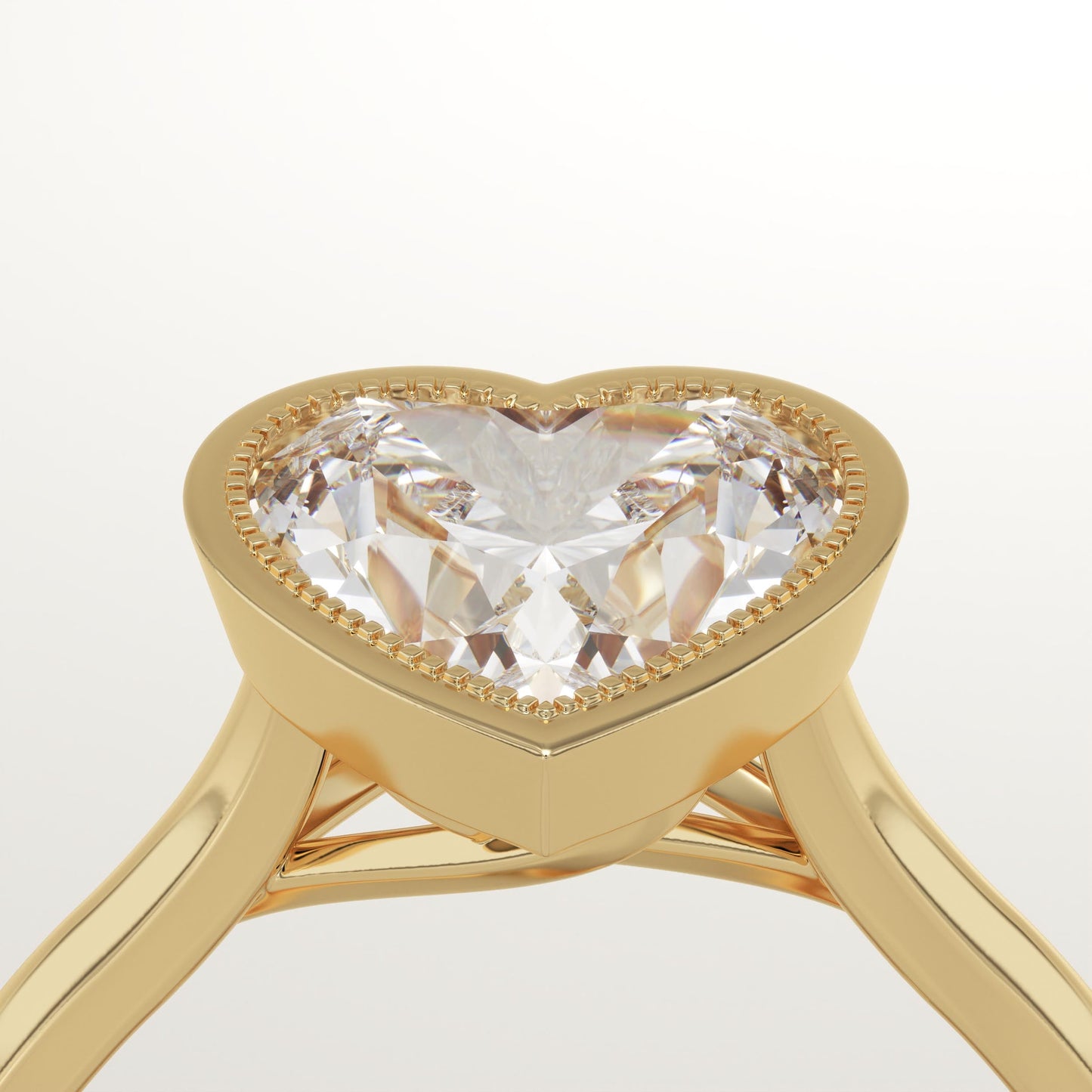 Heart Cut Bezel Lab-Grown Diamond Engagement Ring