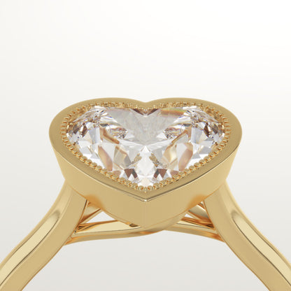 Heart Cut Bezel Lab-Grown Diamond Engagement Ring
