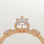 2.0 CT Pear Cut Dainty Pave Lab-Grown Diamond Engagement Ring