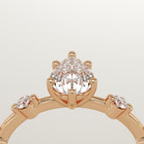 2.0 CT Pear Cut Dainty Pave Lab-Grown Diamond Engagement Ring